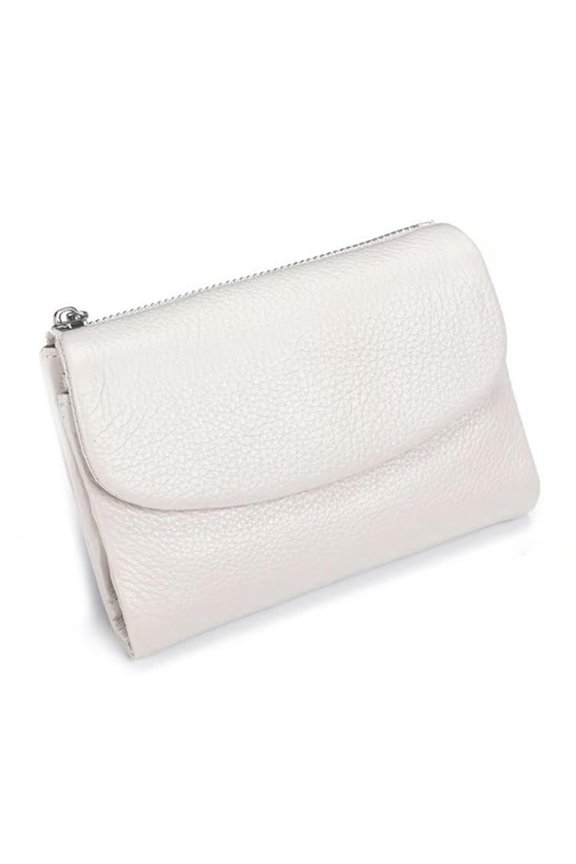 Pebble Leather Wallet, Short Genuine Leather Purse for Coins and Cards, Multicolor Clutch for Women, Card Holder & Coin Purse