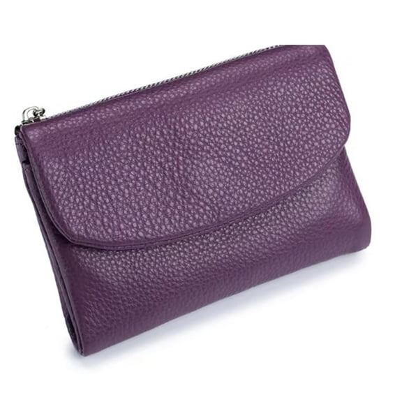 LKJYER Pebble Leather Wallet, Short Genuine Leather Purse for Coins and Cards, Multicolor Clutch for Women, Card Holder & Coin Purse