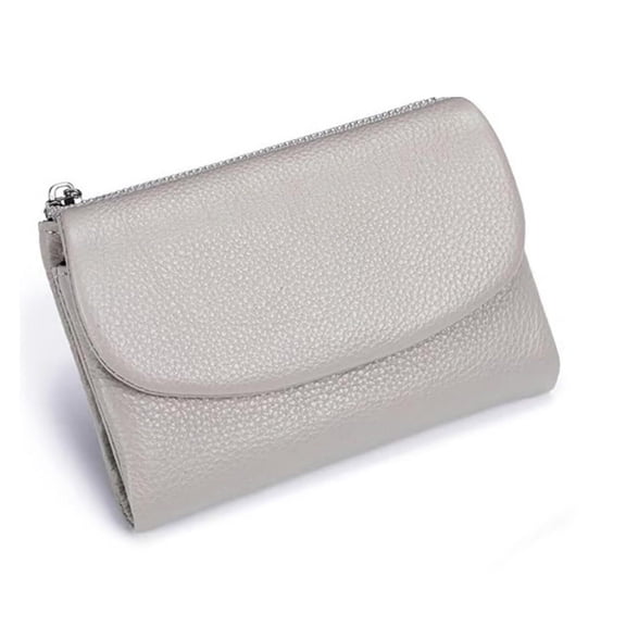 LKJYER Pebble Leather Wallet, Short Genuine Leather Purse for Coins and Cards, Multicolor Clutch for Women, Card Holder & Coin Purse