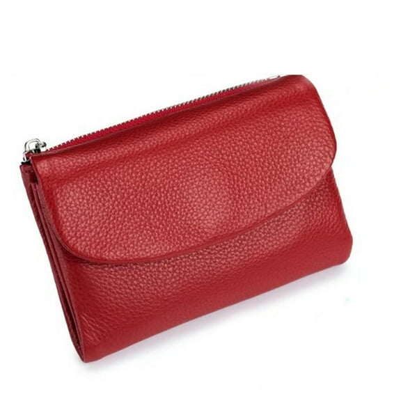 LKJYER Pebble Leather Wallet, Short Genuine Leather Purse for Coins and Cards, Multicolor Clutch for Women, Card Holder & Coin Purse