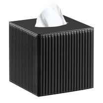 LKJYER Plus Size Tissue Box Cover, PU Leather Square Tissue Box Holder, Cube Napkin Dispenser Decorative Holder Organizer for Bathroom Vanity Countertop, Nightstand, Coffee Table, Home