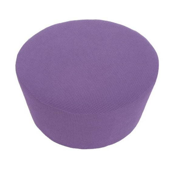 LKJYER Round Ottoman Cover, Stretch Footstool Slipcover, Stool Protector Cover with Elastic Bottom, Dustproof Removable Washable Footrest Pouffe Covers