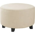 thumbnail image 1 of LKJYER Round Ottoman Cover, Stretch Footstool Slipcover, Stool Protector Cover with Elastic Bottom, Dustproof Removable Washable Footrest Pouffe Covers, 1 of 7