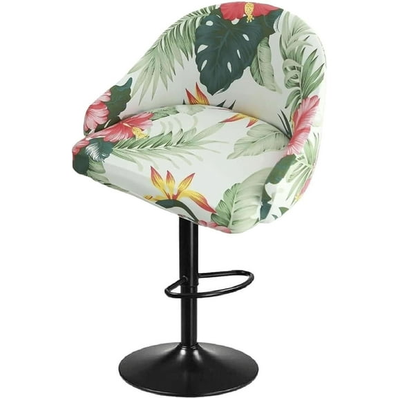 LKJYER Set of 1/2/4 Bar Stool Covers with Back  Stretchable Counter Height Slipcovers for Swivel Barstools, Pub Chairs, and Kitchen Island Stools  Easy to Clean