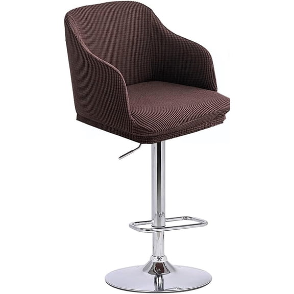 LKJYER Set of 2/4 Curved Bar Stool Slipcovers with Backs and Arms, Stretch Swivel High Chair Protector for Counter Kitchen Dining Room Pub Stool Cover
