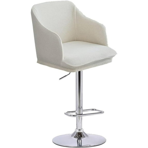 LKJYER Set of 2/4 Curved Bar Stool Slipcovers with Backs and Arms, Stretch Swivel High Chair Protector for Counter Kitchen Dining Room Pub Stool Cover