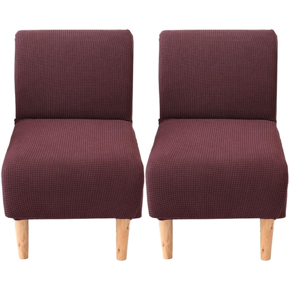 LKJYER Stretch Armless Accent Chair Cover, Soft Armless Chair Slipcover Spandex Washable Armless Slipper Chair Slipcover with Elastic Bottom for Living Room