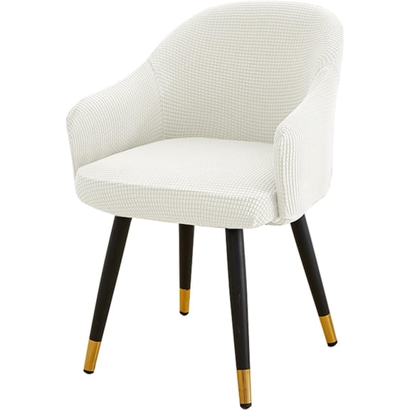 LKJYER Stretch Curved Back Dining Chair Covers with Armrest, Accent Dining Chairs Covers Slipcovers with Arms, Swivel Armchair Cover Protector,Vanity Office Desk Chair