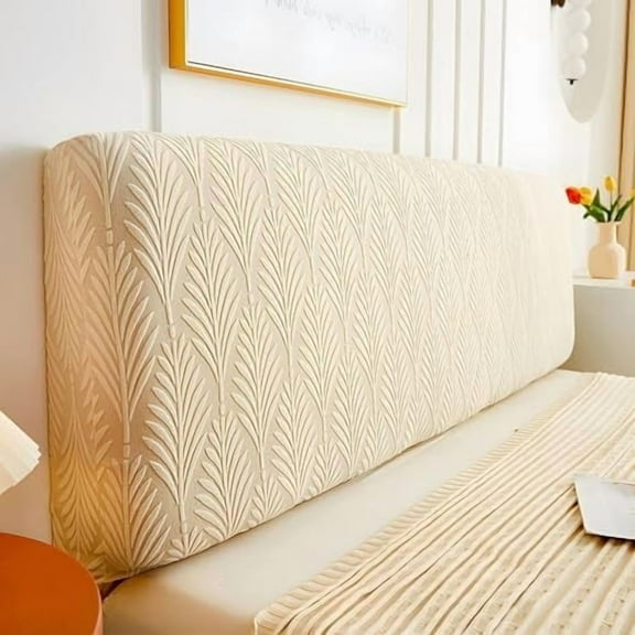 LKJYER Stretch Headboard Covers for Queen Cal King Size Bed Headboard Slipcover, Jacquard Bed Head Cover Dustproof Protector Cover for Bedroom Décor