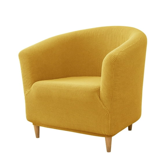 LKJYER Stretch Tub Chair Covers, 1-Piece Club Chair Slipcover Soft Jacquard Barrel Chair Cover Armchair Slipcovers Furniture Protector for Living Room