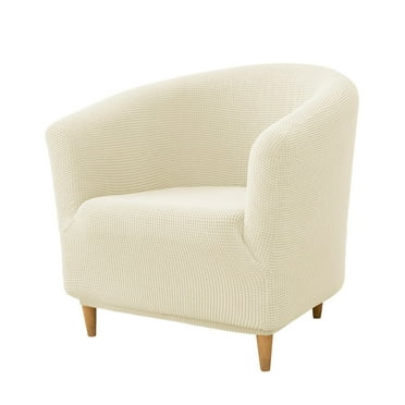 LKJYER Stretch Tub Chair Covers, 1-Piece Club Chair Slipcover Soft Jacquard Barrel Chair Cover Armchair Slipcovers Furniture Protector for Living Room