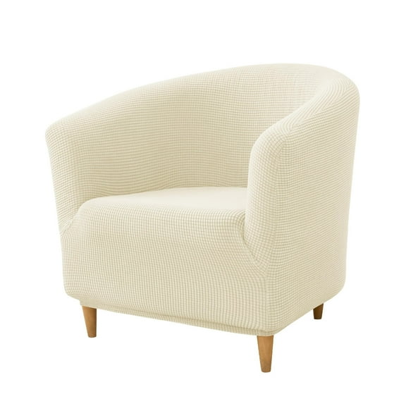LKJYER Stretch Tub Chair Covers, 1-Piece Club Chair Slipcover Soft Jacquard Barrel Chair Cover Armchair Slipcovers Furniture Protector for Living Room