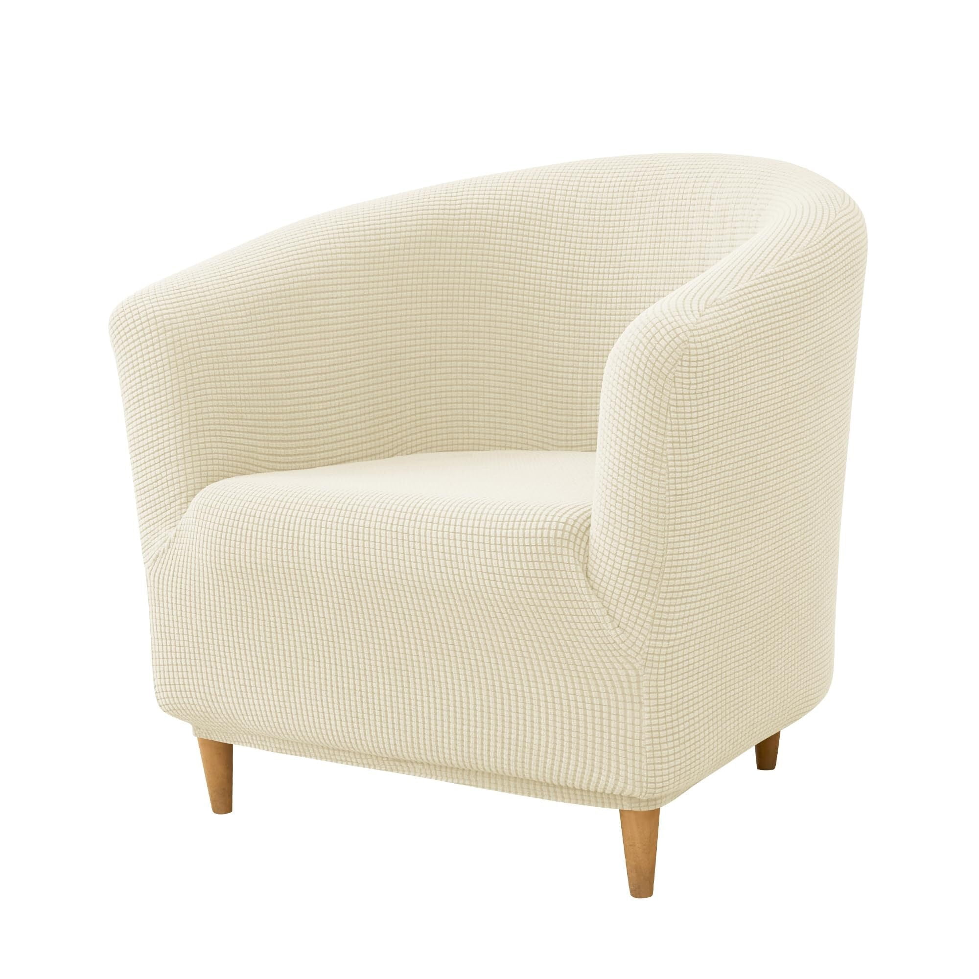 LKJYER Stretch Tub Chair Covers, 1-Piece Club Chair Slipcover Soft ...