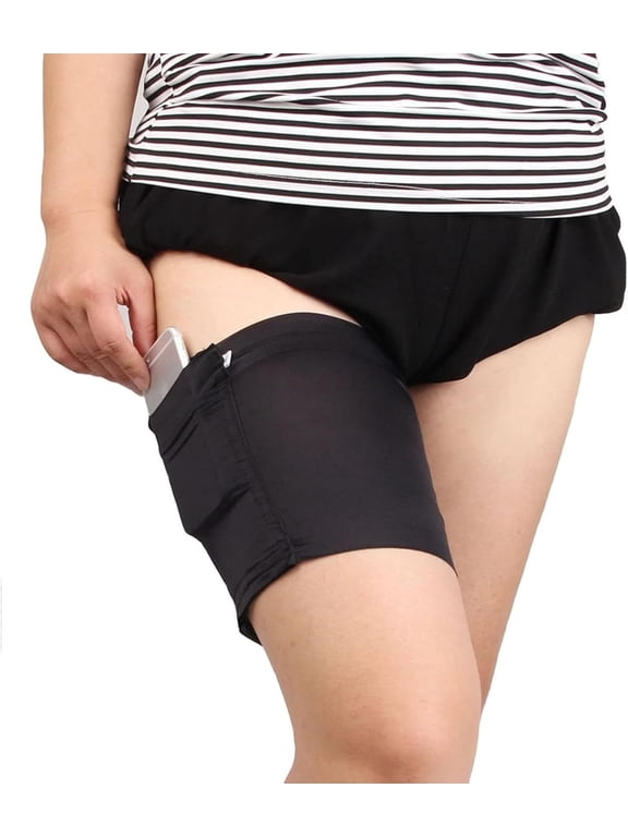 Thigh Sock Strap,Anti-Slip Phone and Credit Card Holder - Thicken Women Thigh Garter Purse for Phone Security(2-piece set)