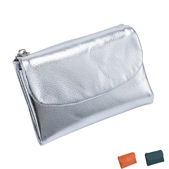 LKJYER Unisex Pebble Leather Wallet, Small Wallets for Women, 5.3In Women's Genuine Leather Coin Purse with Credit Card Holder, Coin Holder & Cash Slots