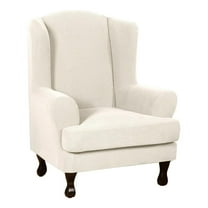 LKJYER Wing Chair Slipcovers 2 Pieces Stretch Spandex Wingback Chair Covers Sofa Slipcover Washable Armchair Protector Cover for Living Room and Bedroom
