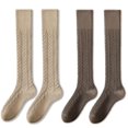 thumbnail image 1 of LKJYER Women Thigh High Socks Over the Knee Wool Cable Extra Long Knit Boot Socks Winter Leg Warmers, 1 of 8