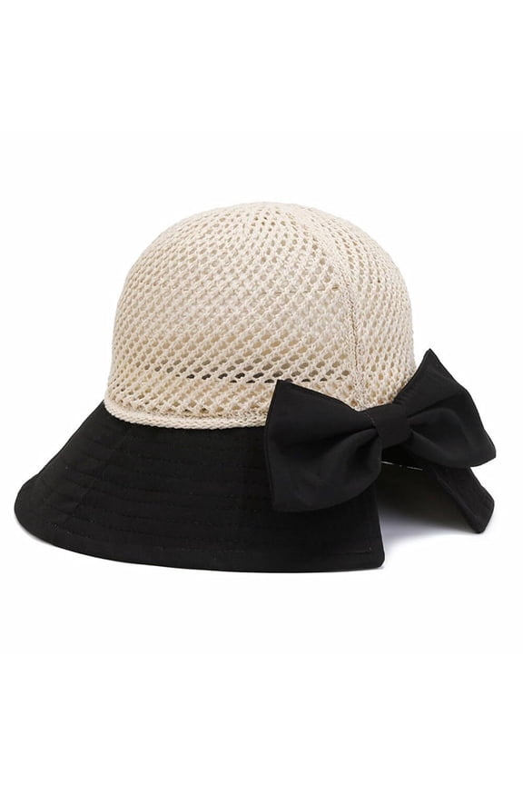 Women's Sun Protection Breathable Wide Brim Bowknot Sun Hat Bucket hat