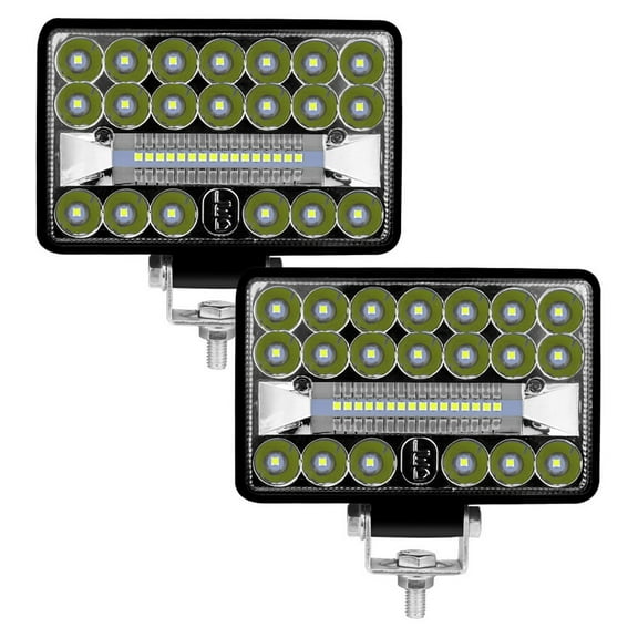LKMEI 2Pcs 60W 3X5\" inch Chrome Rectangular LED Headlights Replacement High brightness