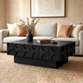 thumbnail image 1 of LKTART 38.6" Modern Coffee Table with Sliding Top & Hidden Storage, Solid Wood Veneer Mid Century Rectangle Center Table for Living Room Home Office, Black, 1 of 10
