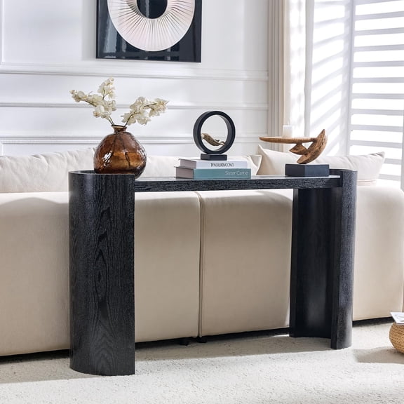 LKTART 53" Black Console Table for Entryway,Couch Tables Behind Sofa, Space-SavingWooden Entry Foyer Hallway Table, ModernConsole Sofa Tables for Hallway Organization