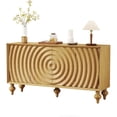 thumbnail image 1 of LKTART 59" Solid Wood Sideboard Buffet Cabinet, Storage Accent Cabinet with 4 Doors for Living Room Kitchen Entryway, Natural, 1 of 5