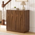 thumbnail image 1 of LKTART Sideboard Buffet Cabinet with Storage Mid Century Modern Adjustable Shelf 2 Doors Walnut 31.5 Inch, 1 of 7