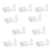 LKWLPD 10 Pack Led Fairy Lights Battery Operated String Lights Waterproof Silver Wire3.2Ft 10 Led Lights for diy Wedding Party Bedroom Patio Christmas