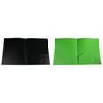 thumbnail image 1 of LKWLPD 2 Pcs Plastic Folders with Pockets No Prongs Heavy Duty Plastic Two Pocket Folders Standard Letter Paper Folder 2 Business Card Folders Plastic Folders(Black & Green), 1 of 10
