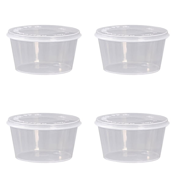 LKWLPD 200 Pcs Disposable Souffle Cups 4 Oz Portion Cups with Lids Mall Plastic Containers with Lids Airtight and Stackable Souffle Cups for Food Shot Cups with Lids Disposable Portion Cup