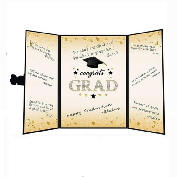 LKWLPD 2024 Graduation Guest Book Alternative Golden Class Of 2024 Graduation Party Decorations 2024 College High School Unique Graduation Gifts for Him Her,One Size