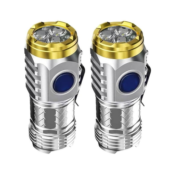 LKWLPD 2pc Mini Torch with Three Eyed LED Torch Extremely Bright Rechargeable Torches with 5 Light Modes Mini Torch for Camping Outdoor Camping Outdoor Lights