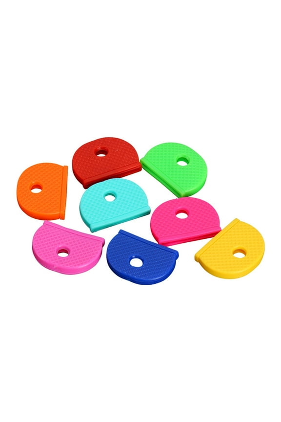 32 Pack Key Caps Covers Tags Set 8 Colors Key Covers Color Identifiers Labels for House Keys Covers Key Identifier Tag Cover