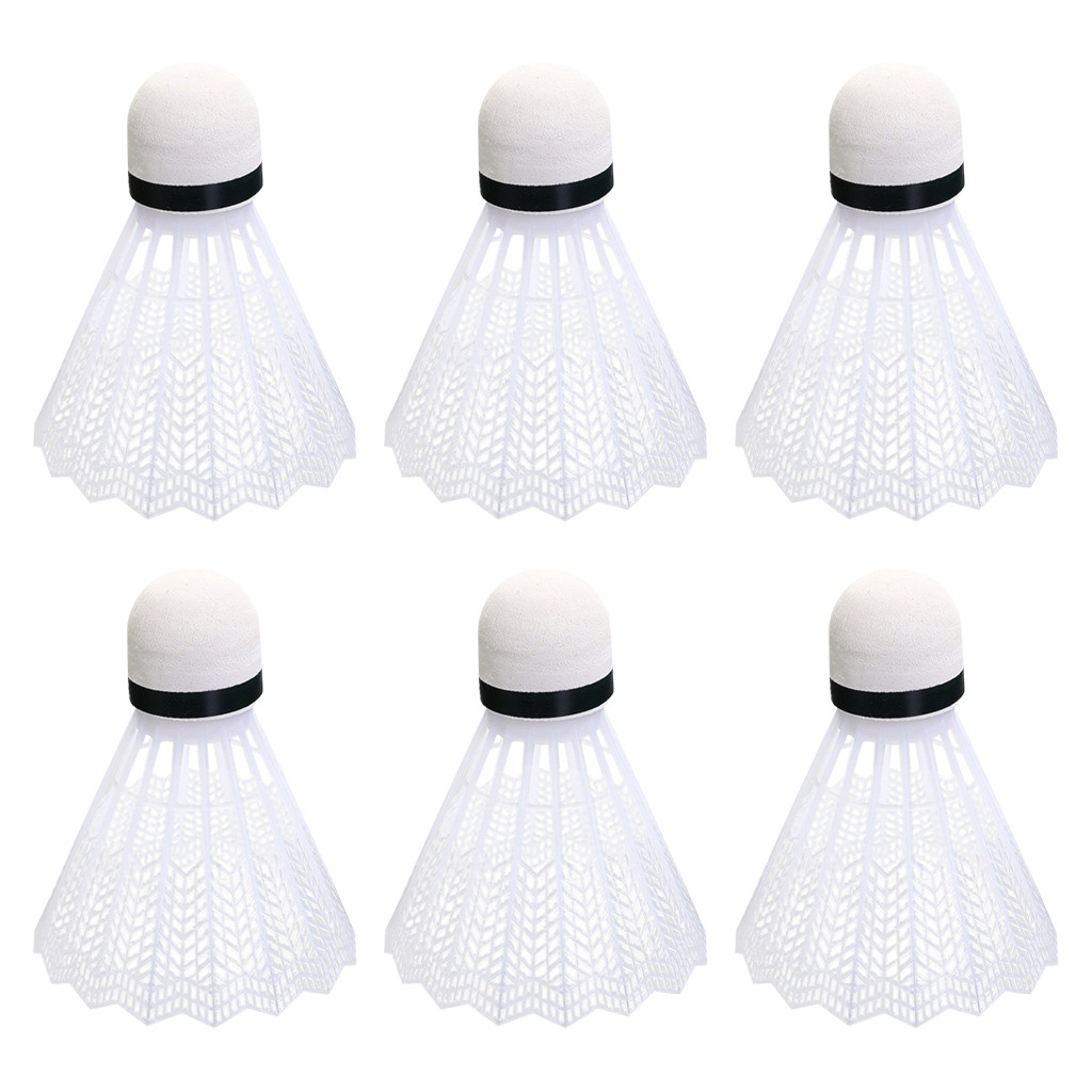 LKWLPD 6pcs Training Exercise Nylon Shuttlecocks Badminton Ball Game Sport White