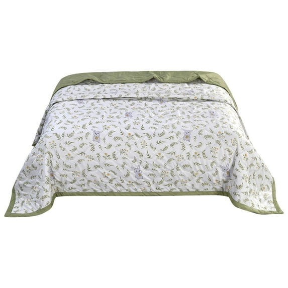 LKWLPD Cooling Blanket King Size Summer Soft Blanket Skin Friendly Plain Print Washed Cotton Blended Breathable Blankets for Household Travel Camping
