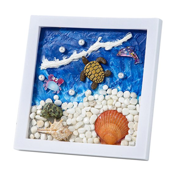 LKWLPD DIY Beach Mosaic Painting Kit DIY Mosaic Arts and Craft Kits Handmade Sticker Painting Gem Art Kit for Kids Christmas Room Decor,A One Size