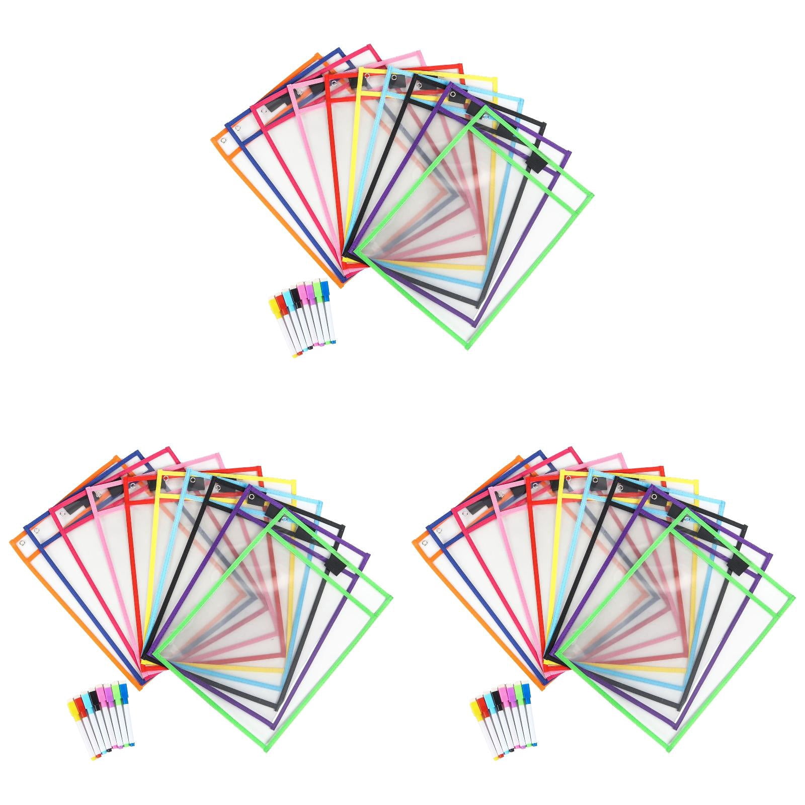 LKWLPD Dry Erase Sheets, Sheet Protectors, with 18 Dry Erase Markers ...