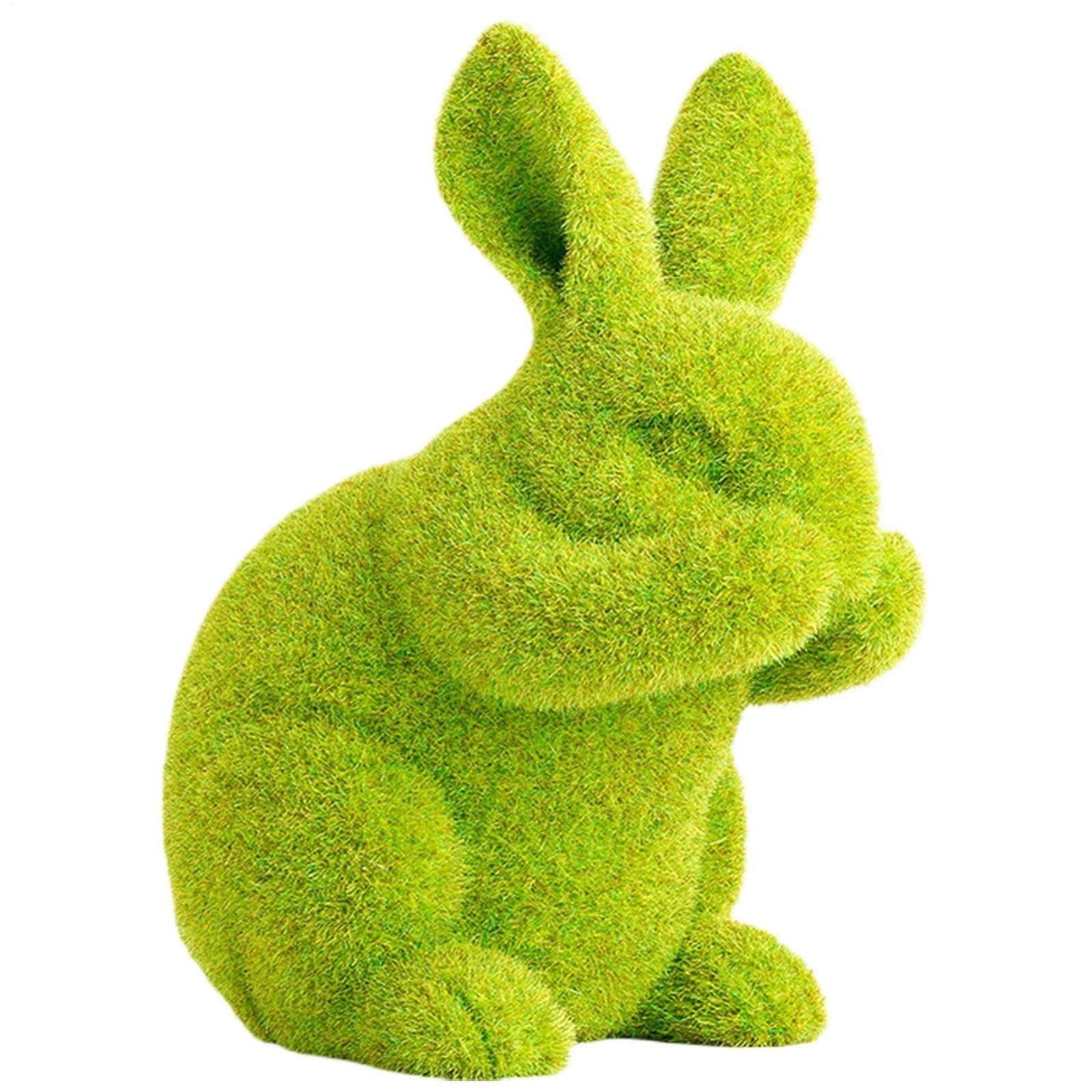 LKWLPD Easter Bunny Decor, Flocked Bunny Moss Bunnies Spring Decor ...