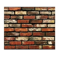 LKWLPD Faux Brick Peel and Stick Wallpaper 17.7" x 118" Contact Paper for Cabinets 3D Brick Wall Backdrop Self-Adhesive Wallpaper Red Bricky Textured Removable Wall paper for Fireplace Kitchen Vinyl