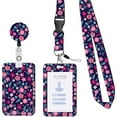 thumbnail image 1 of LKWLPD Flower Plastic Name Tags Badge ID Card Holders with Lanyards Personalized Teacher Lanyards for Id Badges Women Nurse Work Letter Name Tag Floral Card Holder Gifts(Purple), 1 of 8