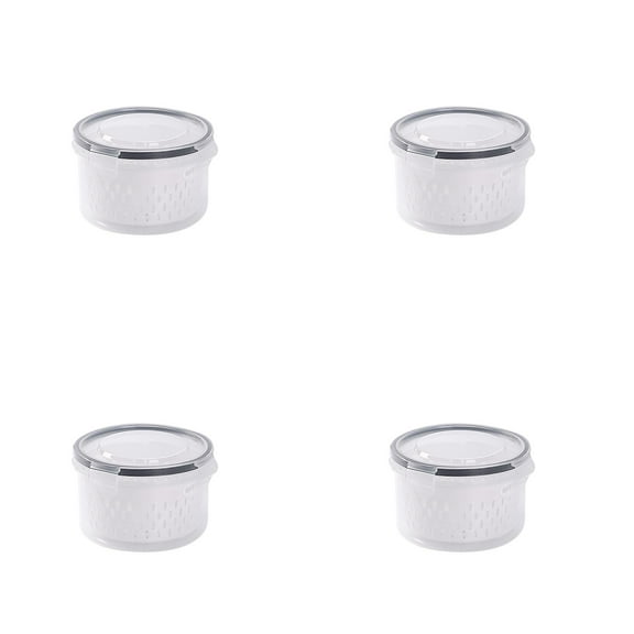 LKWLPD Fruit Vegetable Produce Storage Saver Containers with Lid Plastic Fresh Keeper Set Refrigerator Fridge Organizer for Salad Berry Lettuce Food Meat Fish Celery Food Containers with Lids 4PCS A
