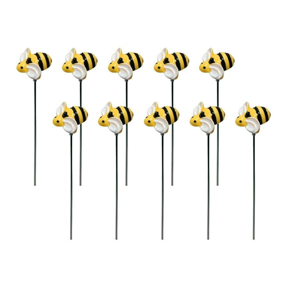 LKWLPD Garden Decor 10pcs Bee Decor Garden Stakes Yard Decor Summer Resin Bumble Bees Decorative Stake for Backyard Patio Outdoor