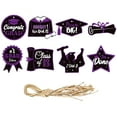 thumbnail image 1 of LKWLPD Graduation Decor Graduation Banner and Hanging Swirl Black Glitter Congratulations Banner Graduation Decorations Class of 2025 Graduation Party Supplies,Purple One Size, 1 of 3
