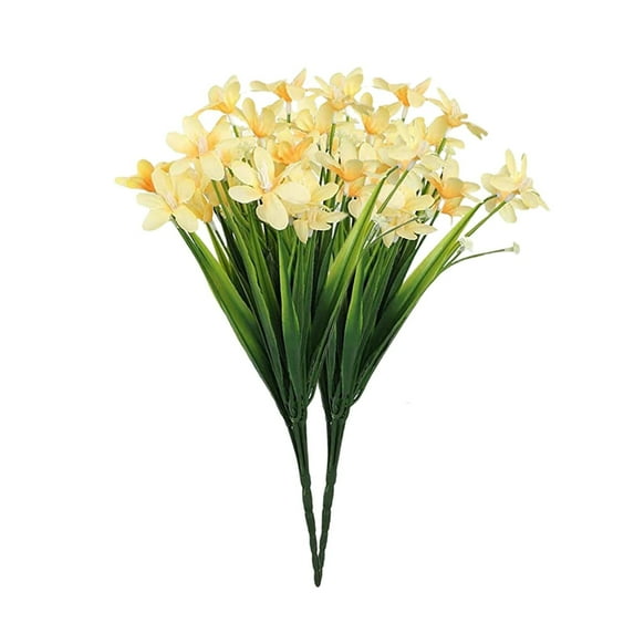 LKWLPD Grave Flowers for Cemetery 2pcs Artificial Flower Spring Daffodil Home Living Room Decoration Flower Home Decor Spring Outdoor Decor Yellow