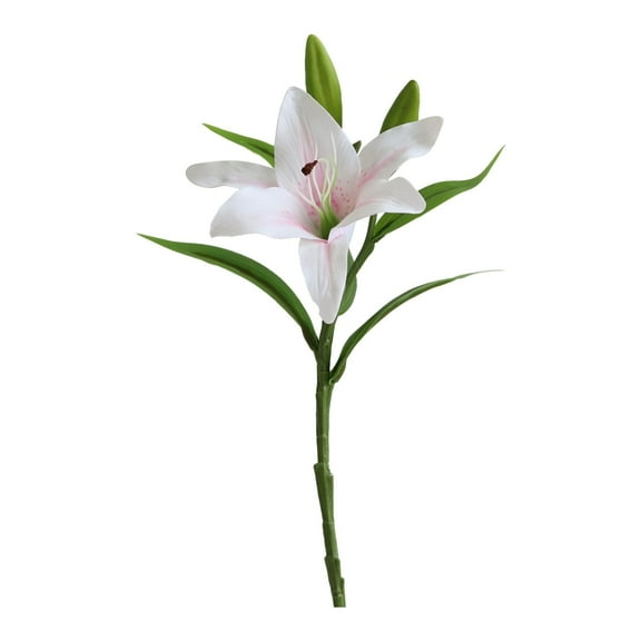 LKWLPD Grave Flowers for Cemetery Artificial Lily-flowers With 1 Full-bloom Flower Heads 2 Buds Wedding Party office Home Decor Flower Wall Decor