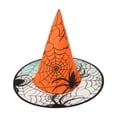 thumbnail image 1 of LKWLPD Halloween Witch Hat Witch Hats for Women Child Witch Halloween Accessories Foldable Witch Hat Cosplay Party Girl Wide Brim Pointed Hat Accessory ﻿ Orange, 1 of 5