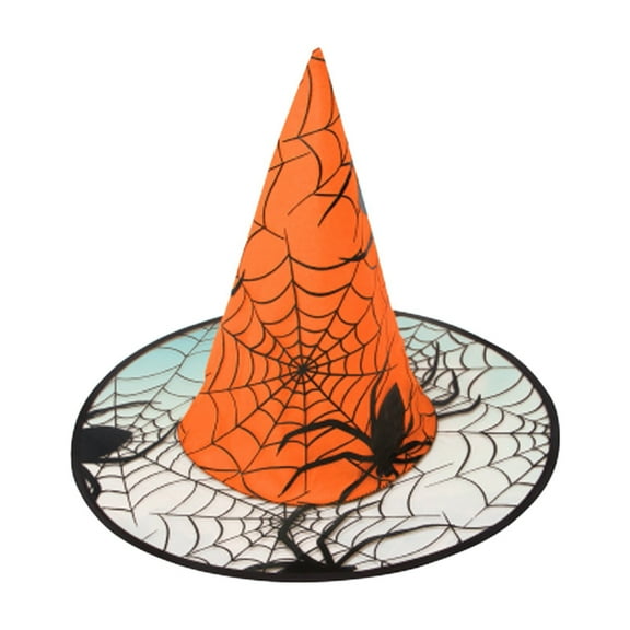 LKWLPD Halloween Witch Hat Witch Hats for Women Child Witch Halloween Accessories Foldable Witch Hat Cosplay Party Girl Wide Brim Pointed Hat Accessory ﻿ Orange