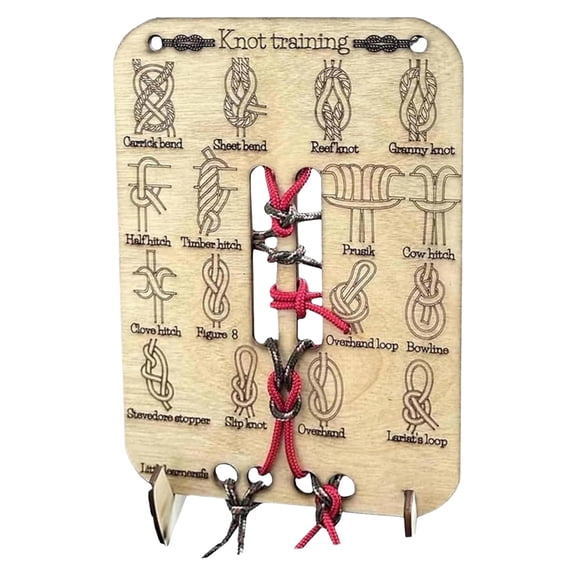 LKWLPD Learn Knot Training Board, Learn to tie Knot Training Board, 16 Knotting Methods for Beginners, Knotting Tying Book for Outdoor Survival, Camping