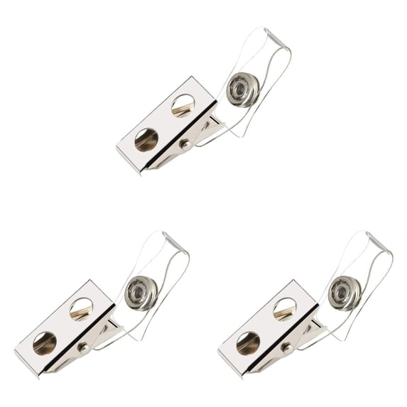 LKWLPD Metal Badge Clips 75 Pack ID Strap Clip ID Badge Clip Double Holes Badge Clips ID Clips for Badges Name Tag Clips Metal Clips for ID Cards Badge Holders Work Badges