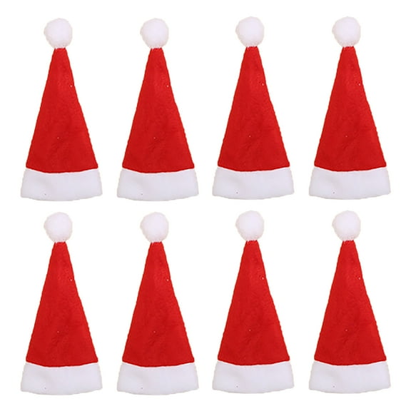 LKWLPD Mini Christmas Hats Mini Red Santa Hats 1.57*2.75Inch Small Santa Hats Christmas Lollipop Candy Cover Hat Mini Christmas Santa Bottle Hats